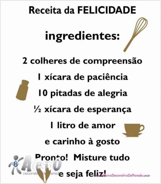 receita felicidade