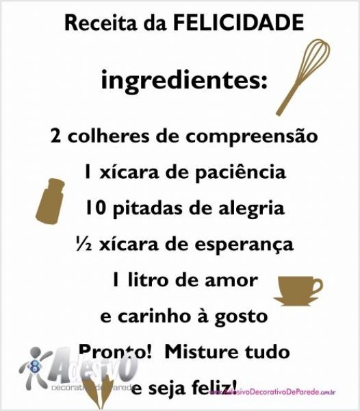 receita felicidade