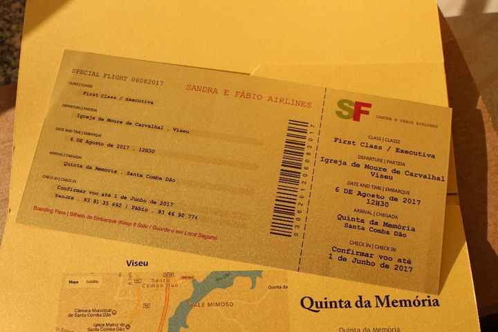 Convite bilhete de avião