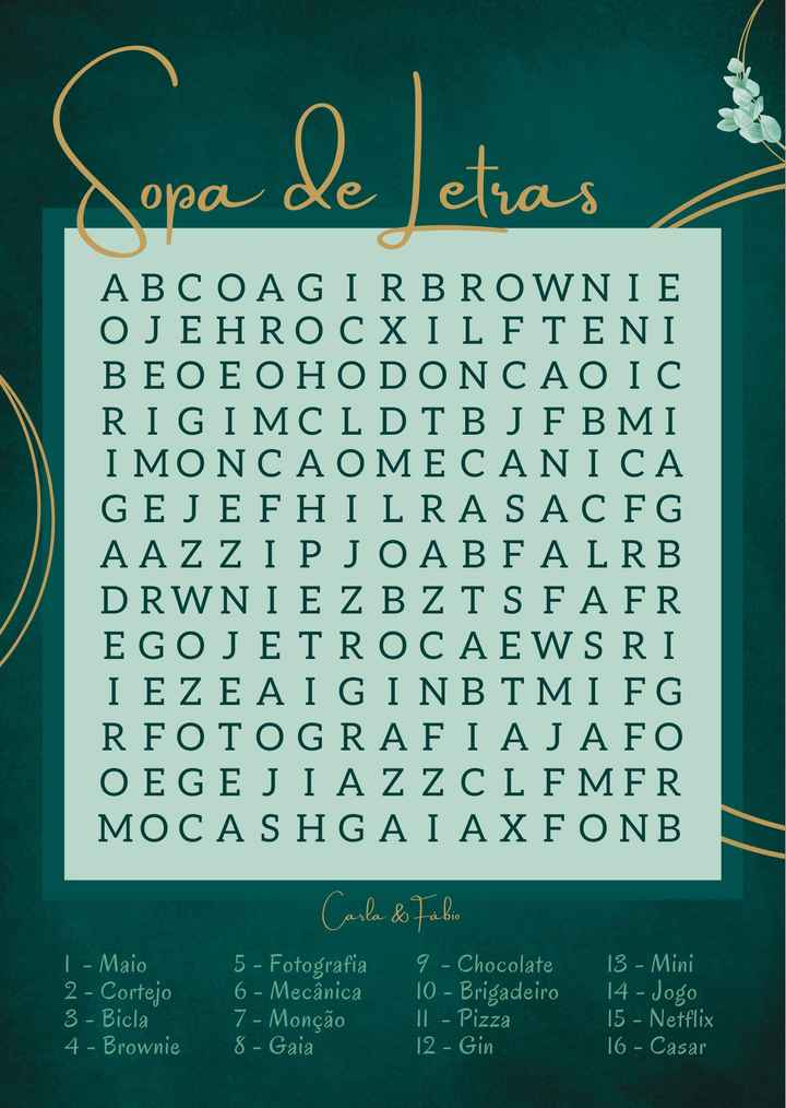 Jogos para o casamento do ano - parte iii - 1