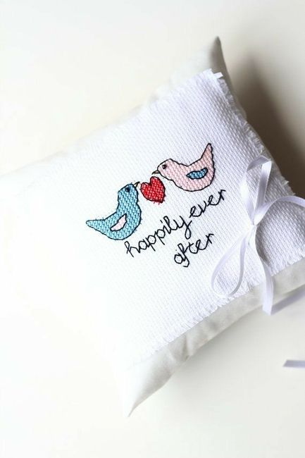 Almofada de alianças em ponto de cruz - 3