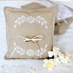 Almofada de alianças em ponto de cruz - 7