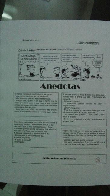 Jornal dos noivos e raspadinhas - 2