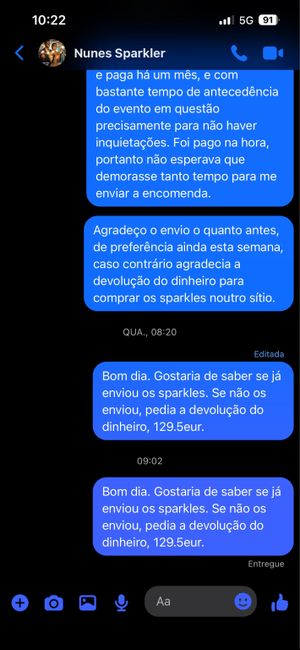 Nunes sparkler - é normal demorar? 1