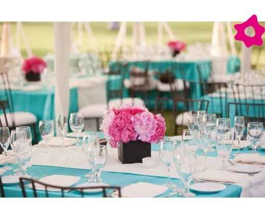 Decoração Casamento - Azul clarinho + rosa