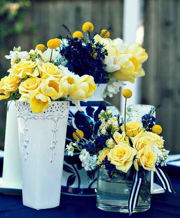 Decoração Casamento - Navy e amarelo