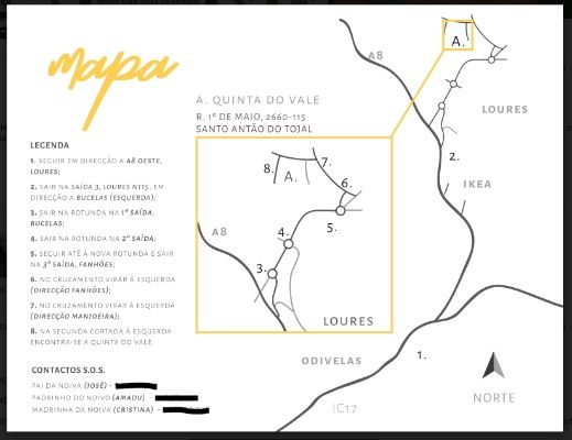 Mapa para a Quinta do Vale