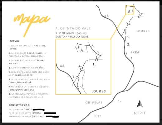 Mapa para a Quinta do Vale