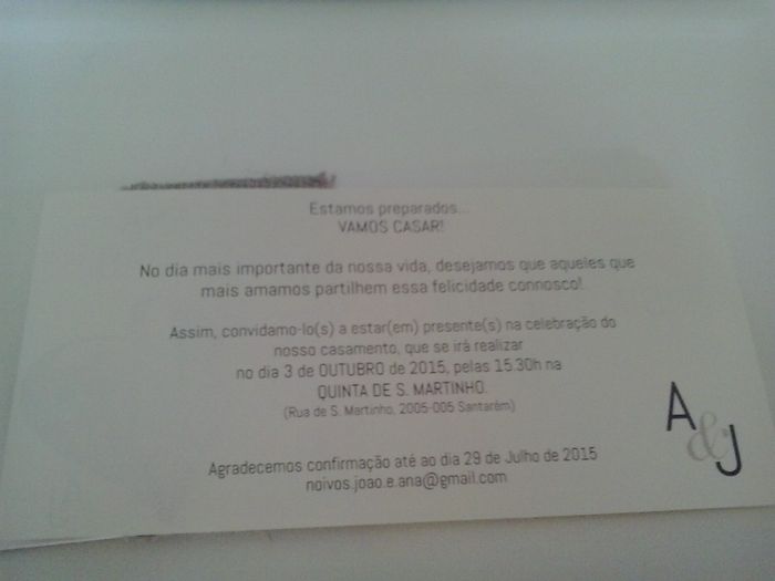 Convite de casamento