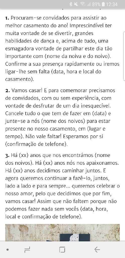 Texto criativo para convites de casamento - 1
