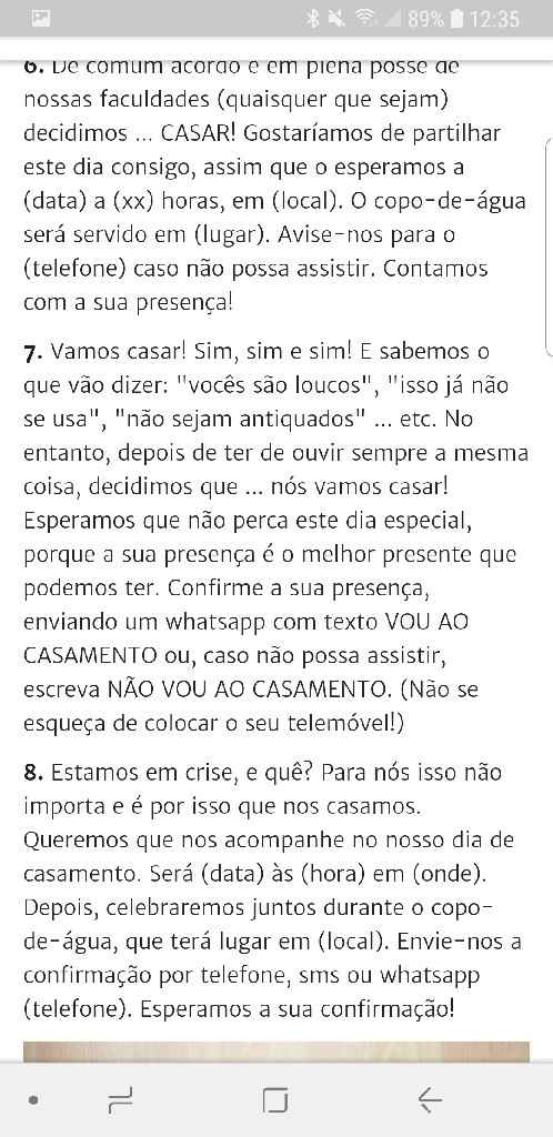 Texto criativo para convites de casamento - 3
