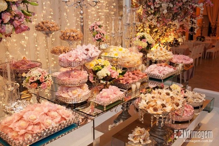 Inspirações dourado e rosa salmão