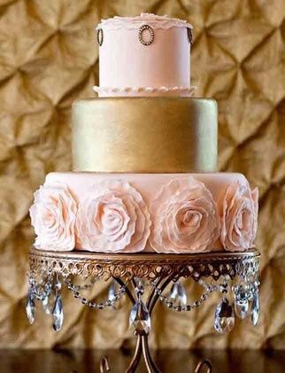 Inspirações dourado e rosa salmão