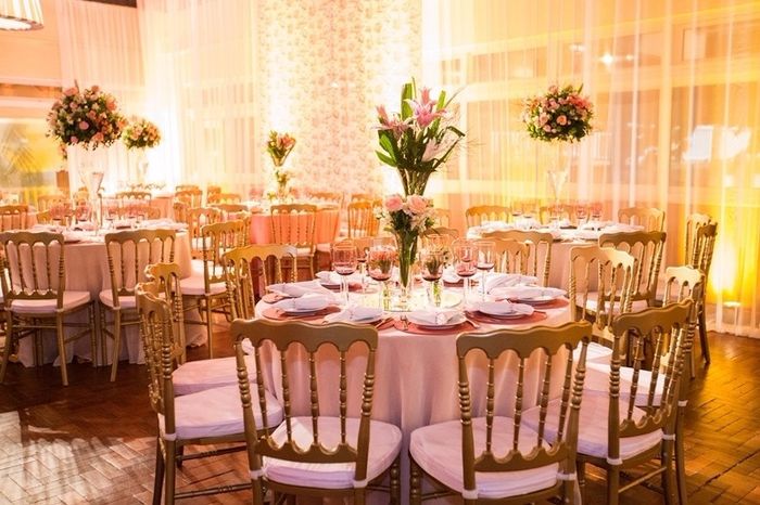 Inspirações dourado e rosa salmão