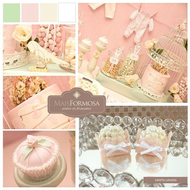 Inspirações dourado e rosa salmão