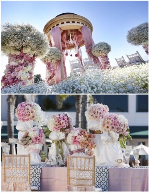 Inspirações dourado e rosa salmão