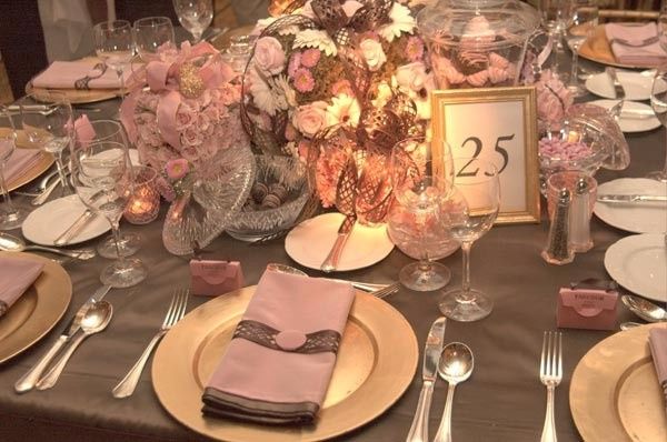 Inspirações dourado e rosa salmão