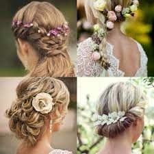 penteado com flores