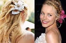 penteado com flores