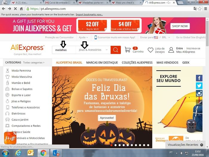 medalhas aliexpress