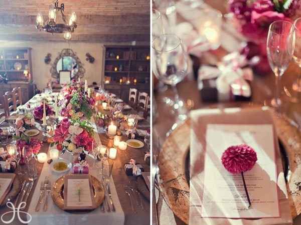 Inspirações dourado e rosa salmão