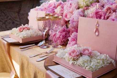 Inspirações dourado e rosa salmão