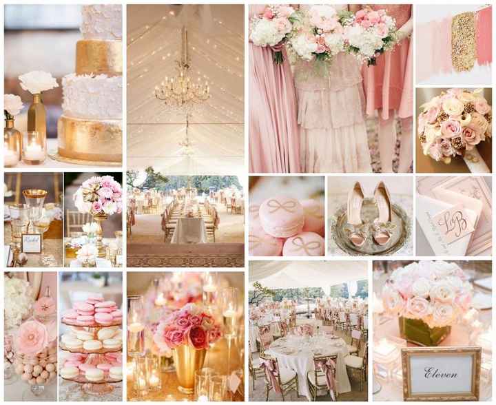 Inspirações dourado e rosa salmão