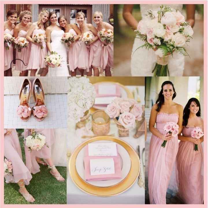 Inspirações dourado e rosa salmão