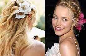 penteado com flores