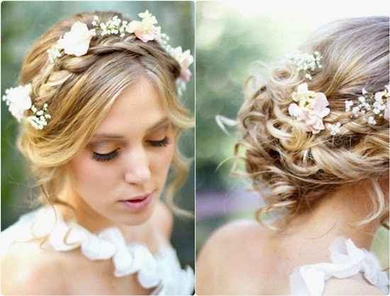 penteado com flores