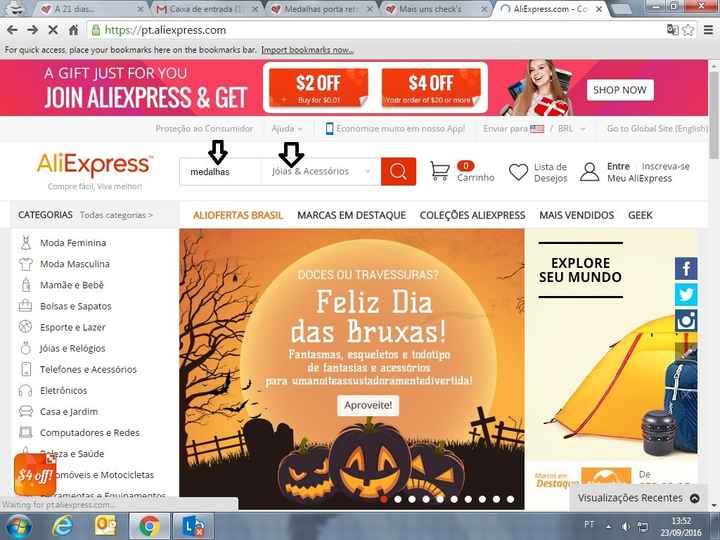 medalhas aliexpress