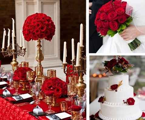 vermelho e dourado