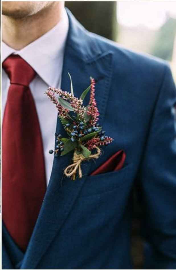 Mês vermelho ~ inspiração boutonnières vermelho e azul - 1
