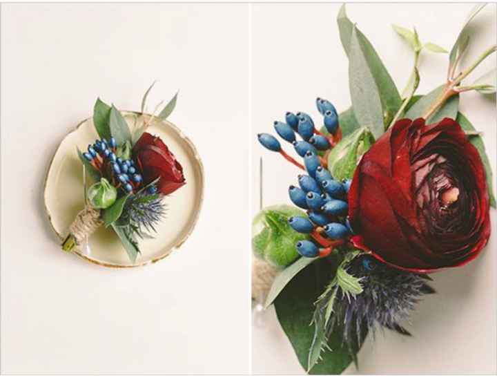 Mês vermelho ~ inspiração boutonnières vermelho e azul - 2