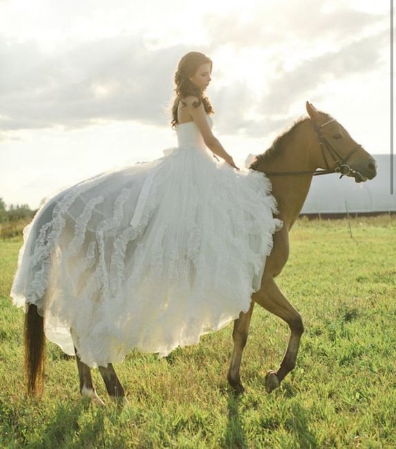 Entrar a cavalo na Quinta com vestido, com saiote e com saltos - 1