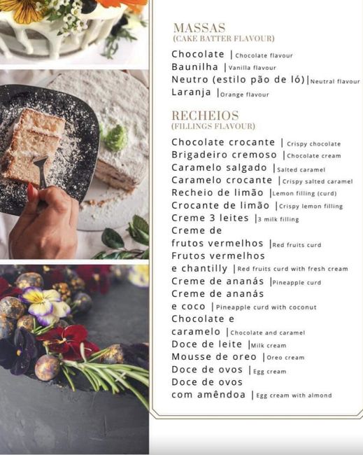 Alguém me pode dar ideias de sabores para o bolo de casamento ? - 1