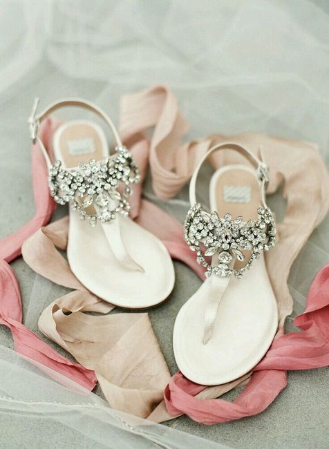 Sandalias de noiva rasas - 1