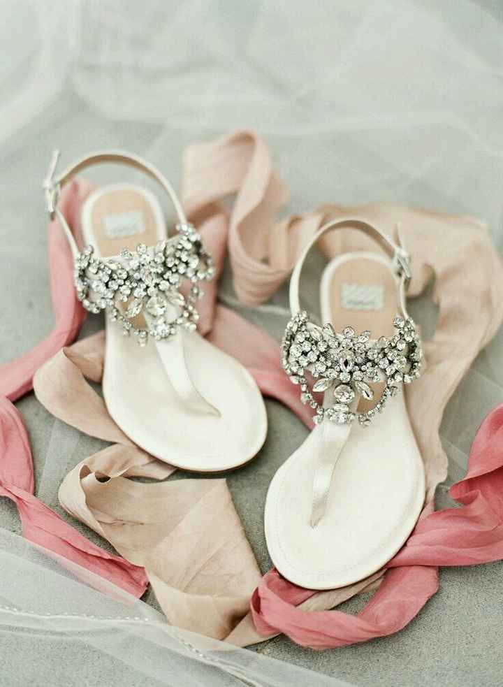 Sandalias de noiva rasas - 1