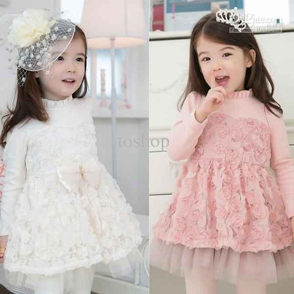 Vestido menina das flores/alianças manga comprida