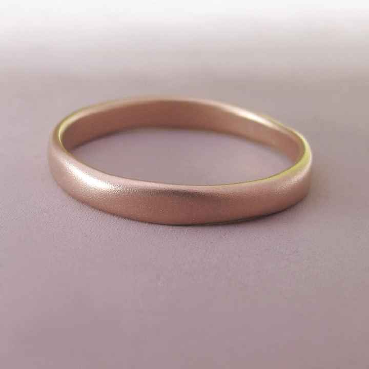 Aliança ouro rosa escovado