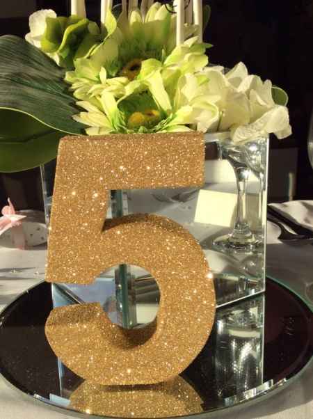 glittered number