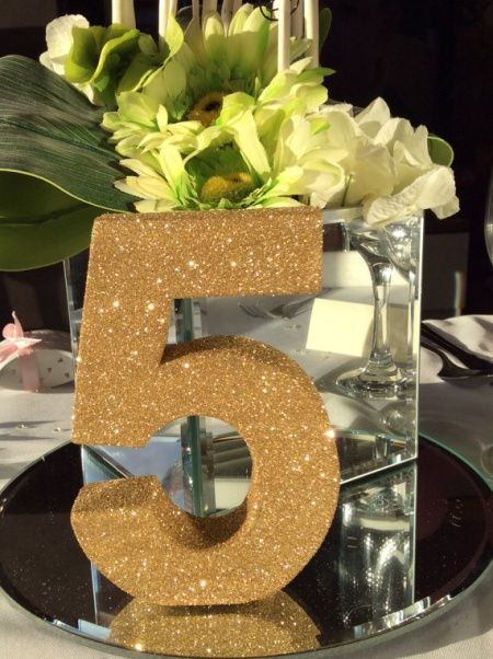 glittered number