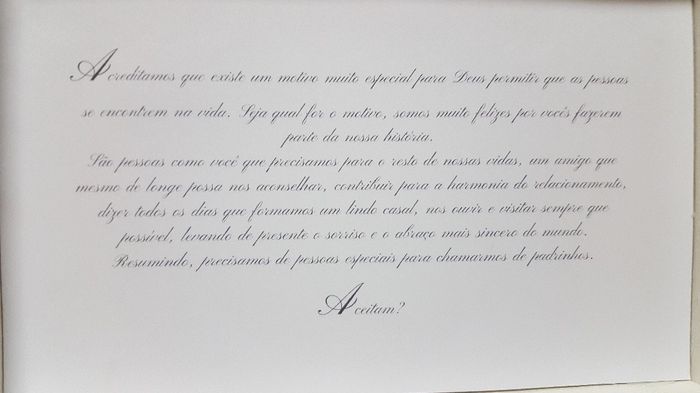 Texto dos convites