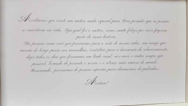 Texto dos convites