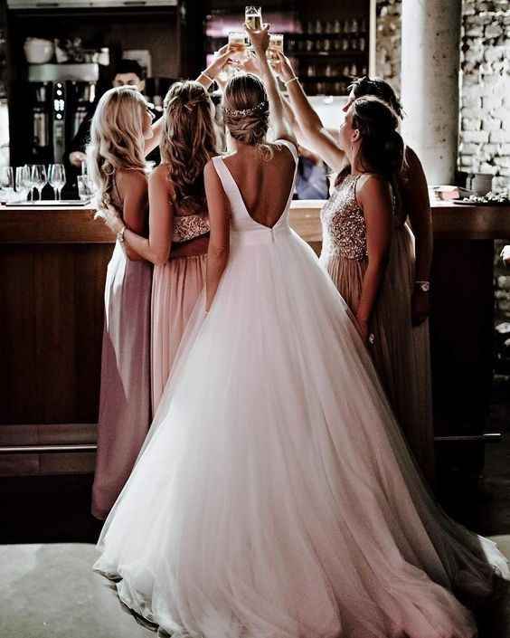 Um momento com as damas de honor 