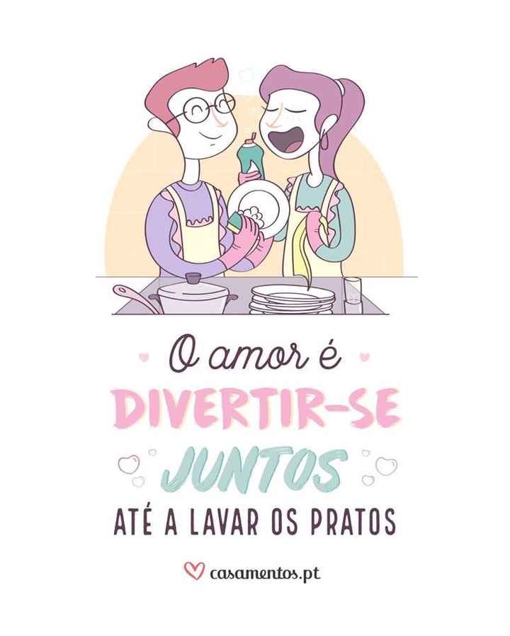 O amor é divertir-se juntos até a lavar os pratos 