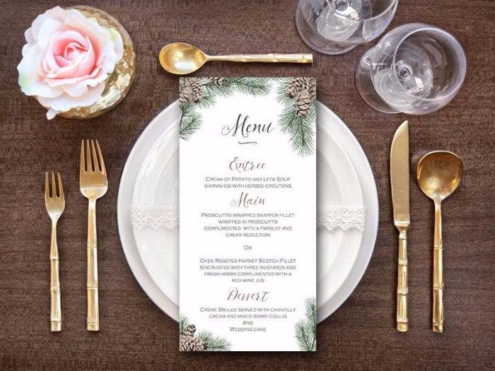 Menus de casamento Pantone 2018 9