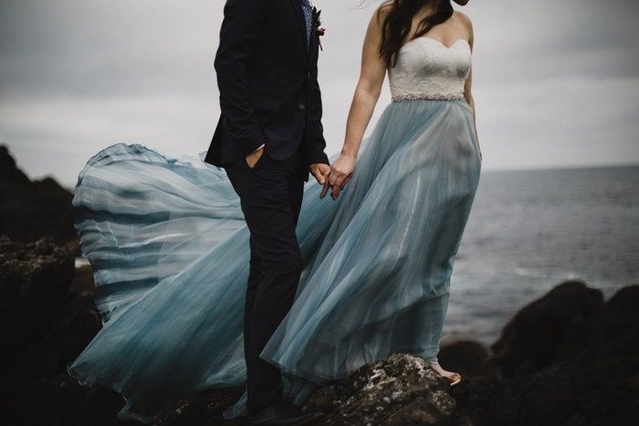 Vestido de noiva azul 
