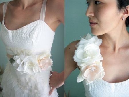 Flores no vestido
