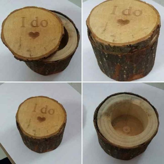 Porta alianças rústico: tronco 4